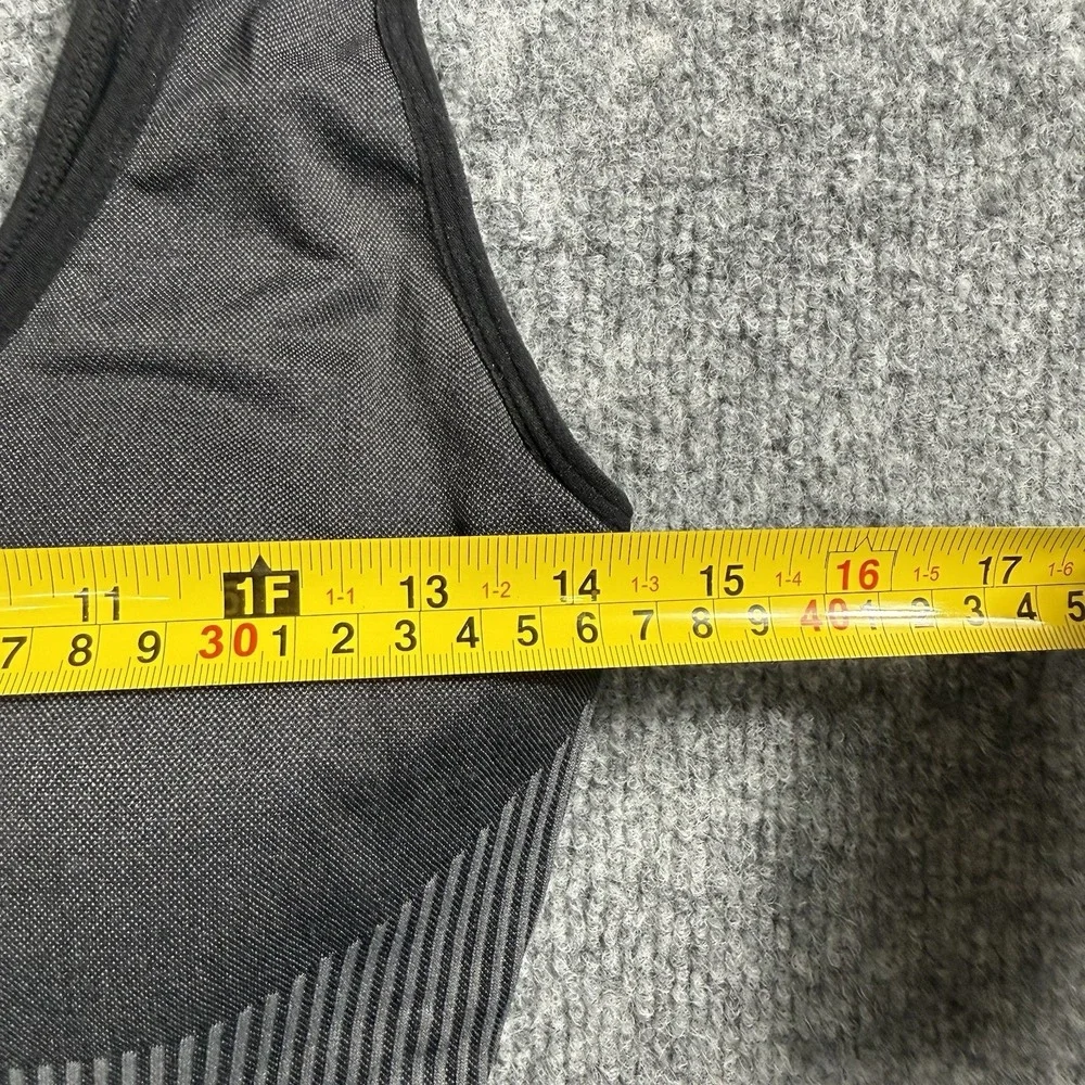 Gray Seamless‎ Sports Bra Ribbed Band Compression Activewear Crop Top Size 2X